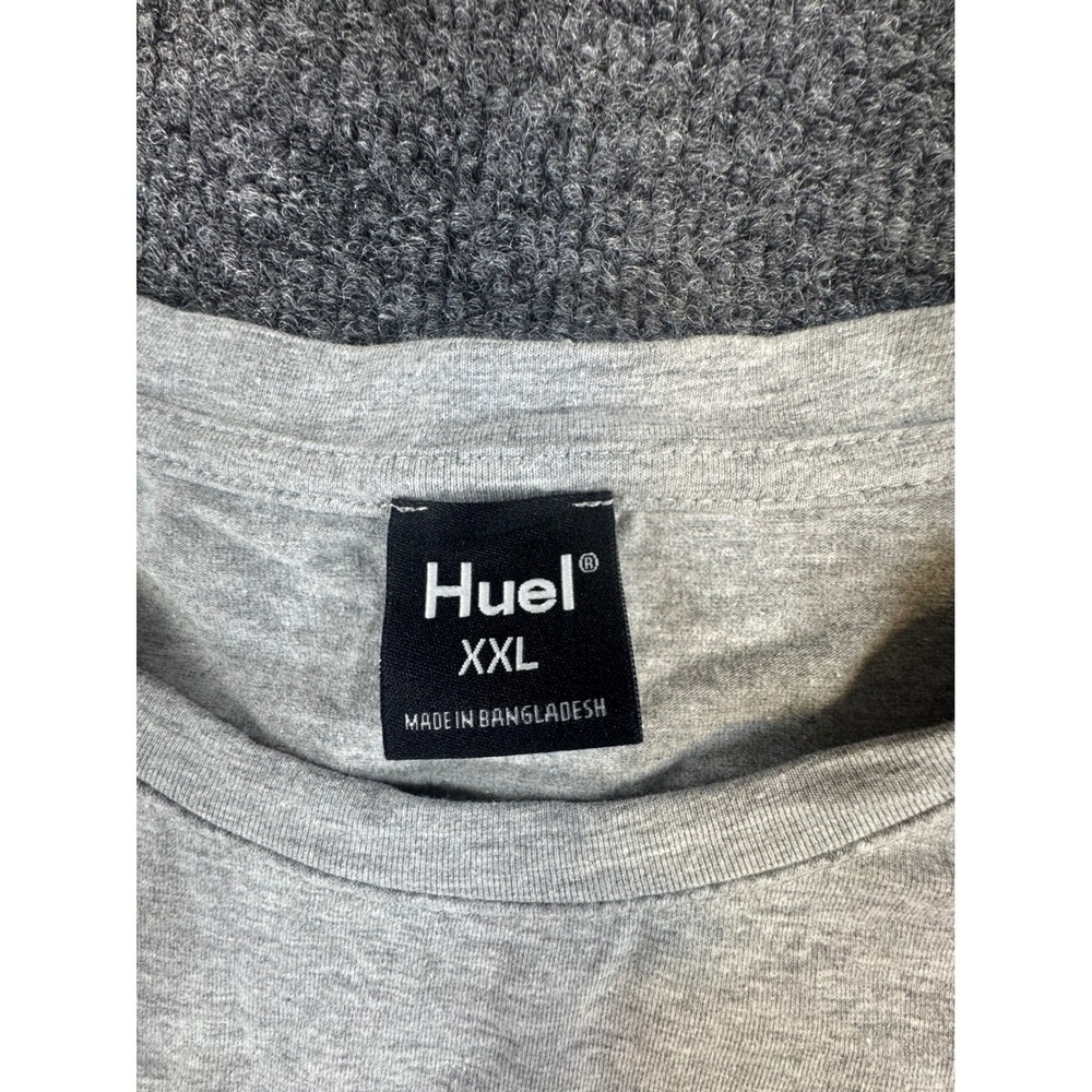 Huel T-Shirt Mens XXL Gray Heather Short Sleeve Logo Graphic Crewneck Tee - Picture 5 of 7